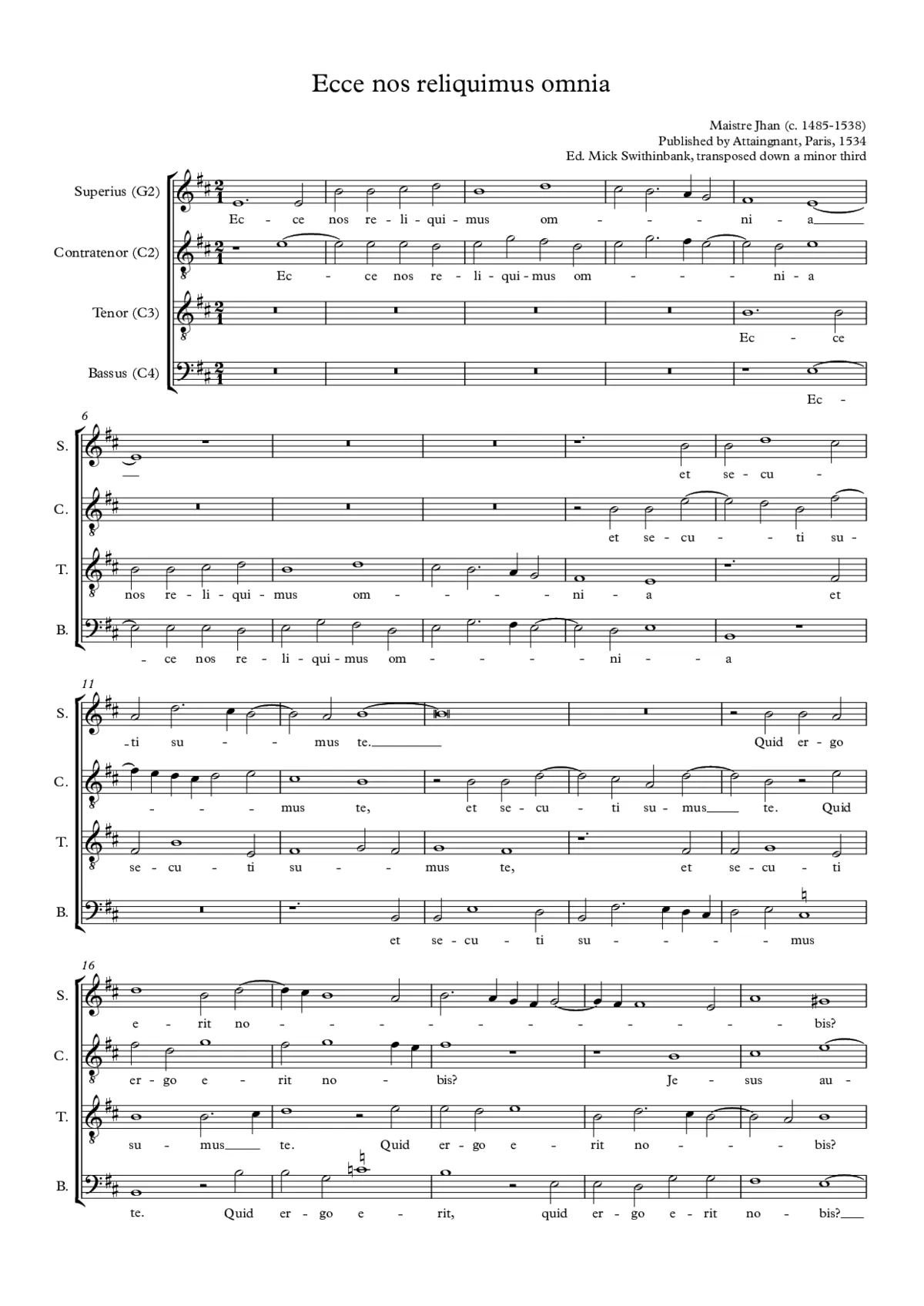 Ecce nos reliquimus omnia - Page 1