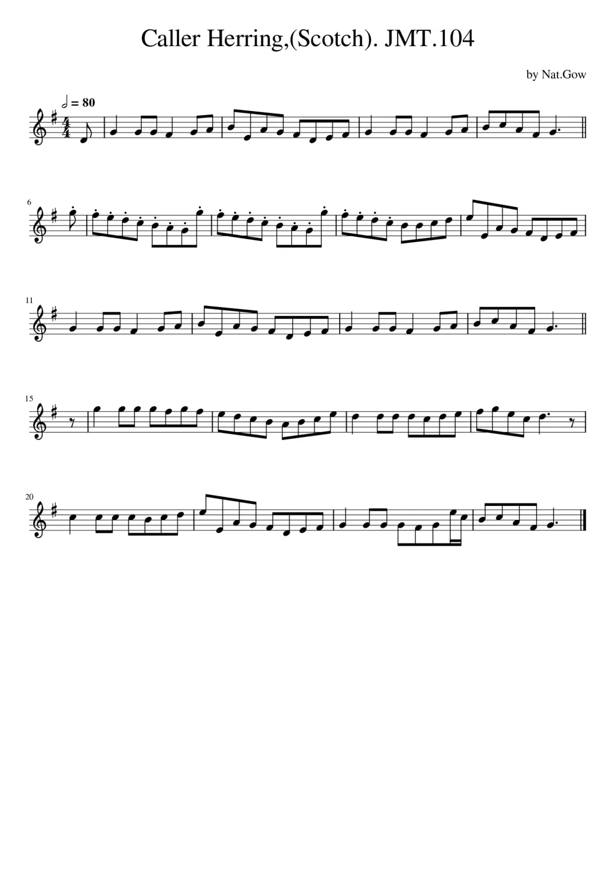 Caller Herring(Scotch). JMT.104 - Page 1