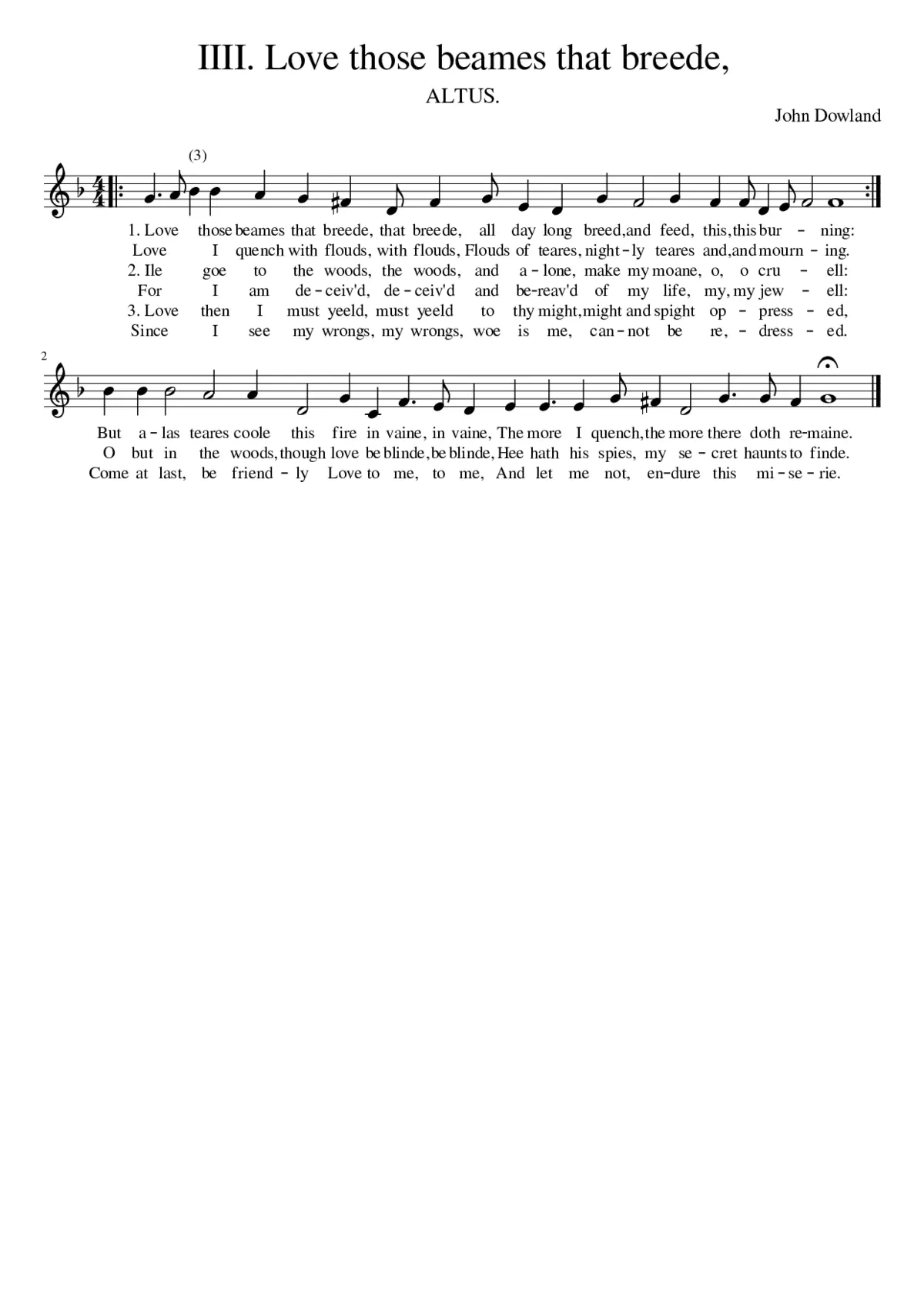 IIII. Love those beames that breede - Page 1