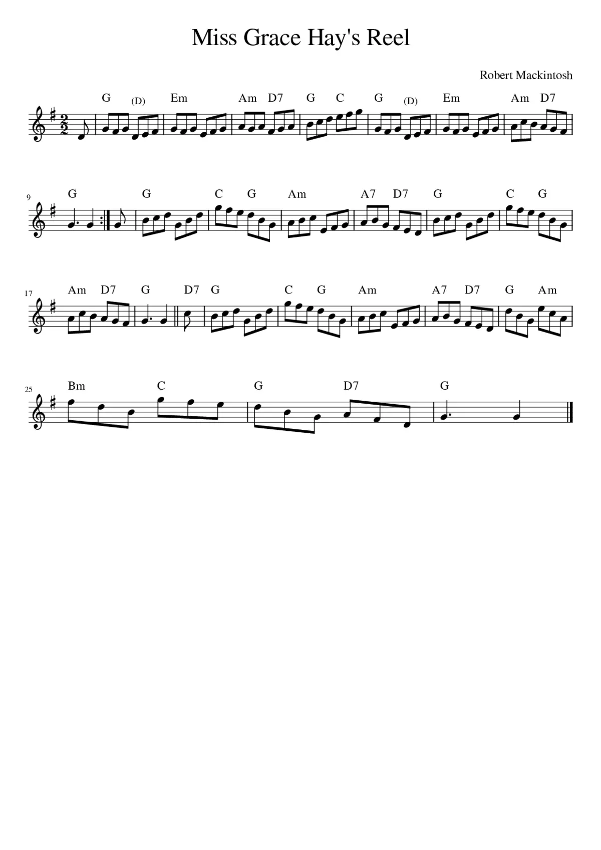 Miss Grace Hay's Reel - Page 1