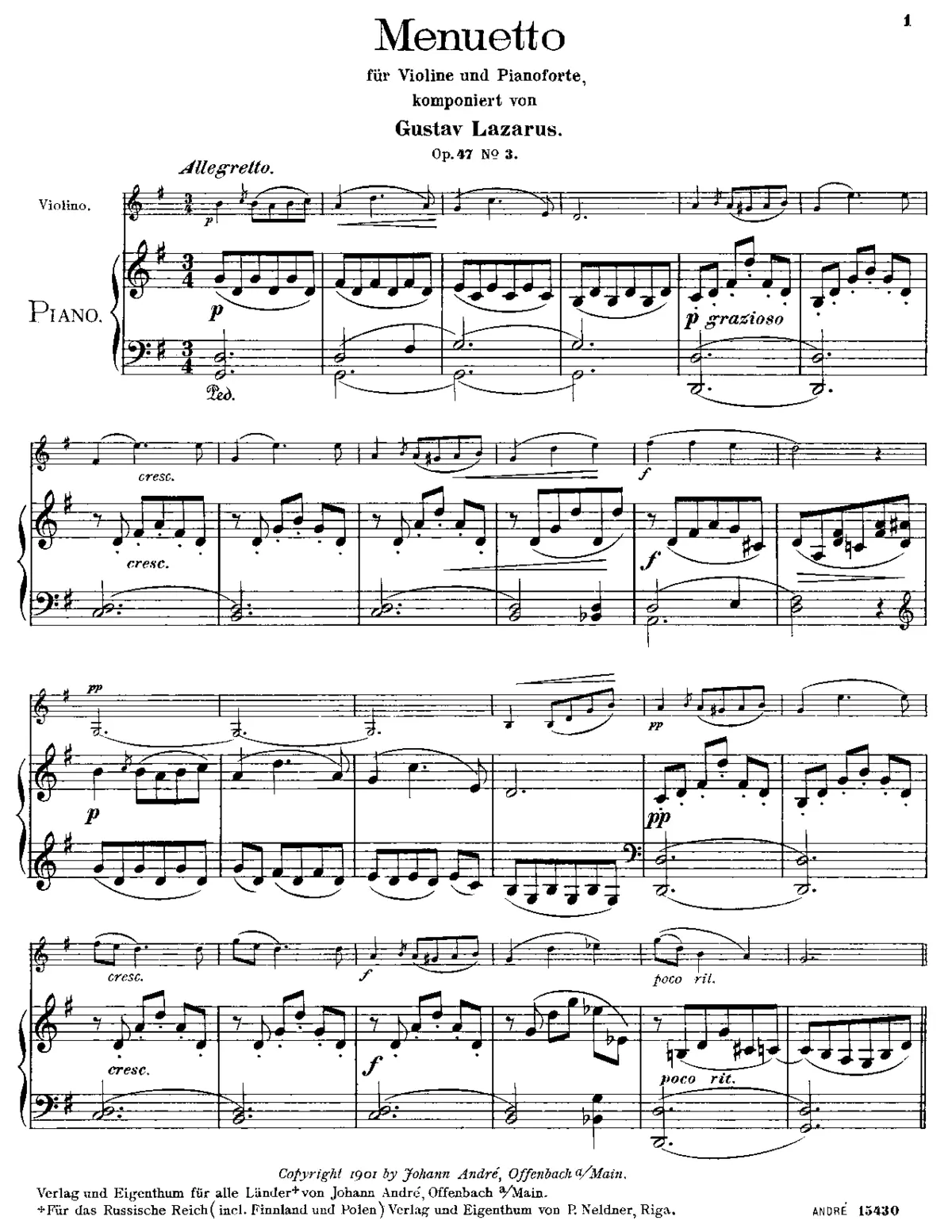 3 Kleine Vortragsstücke, Op.47 - Page 1