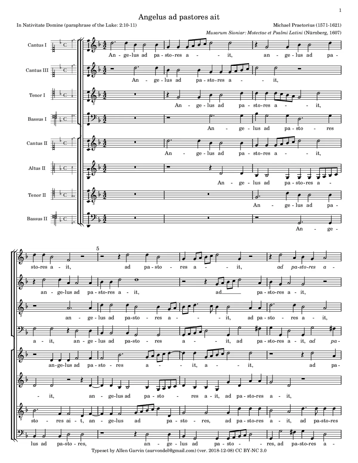 Angelus ad pastores ait - Page 1
