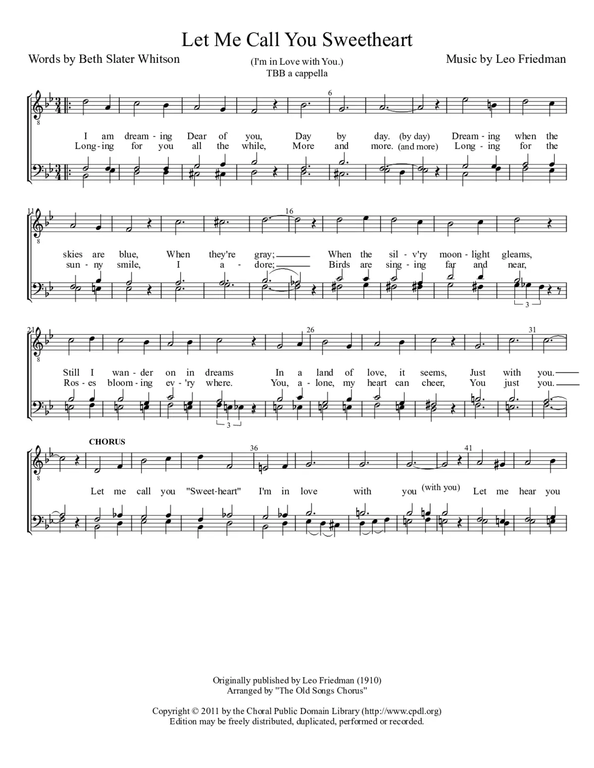 Let me call you sweetheart (I'm in love with you) - Page 1
