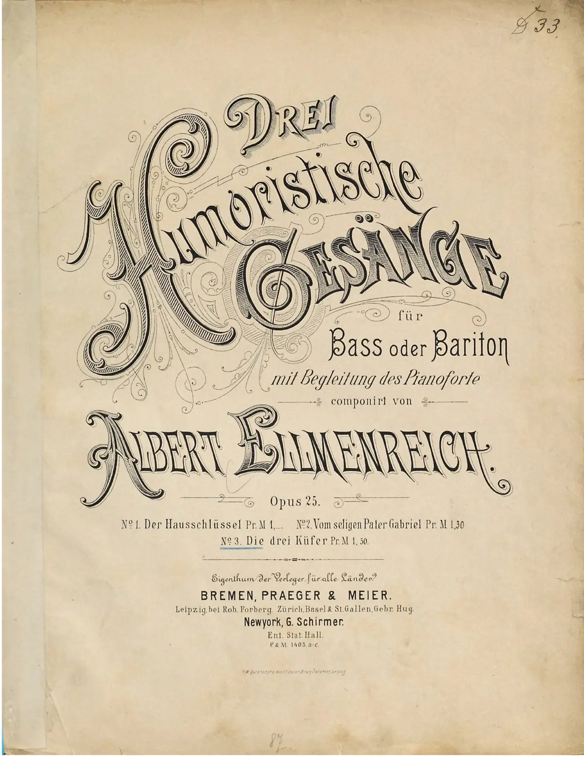 3 Humoristische Gesänge - Page 1