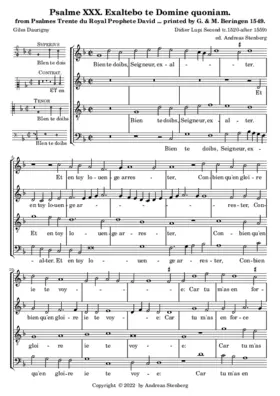 Bien te doibs, Seigneur, exalter. Psalme XXX