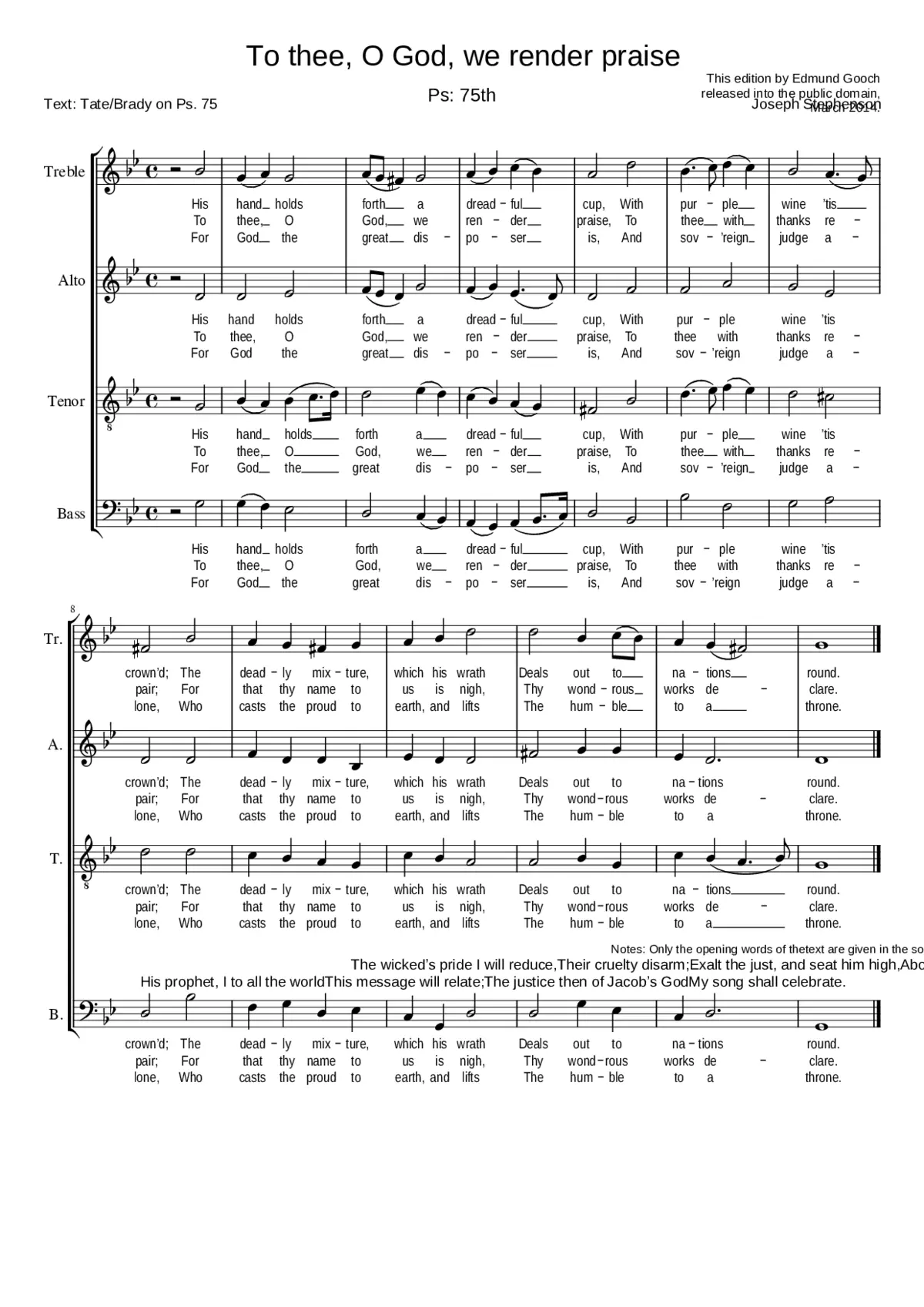 To thee O God we render praise - Page 1