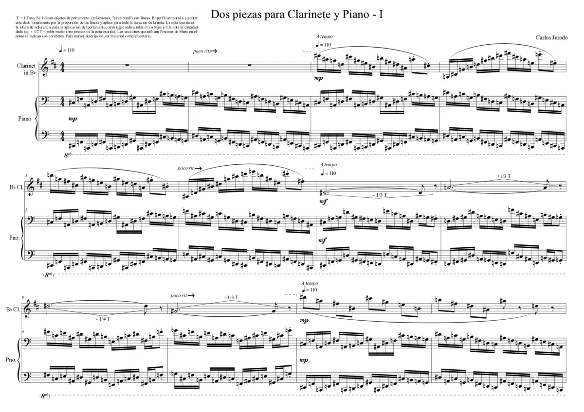 2 Pieces for Clarinet and Piano - Page 1