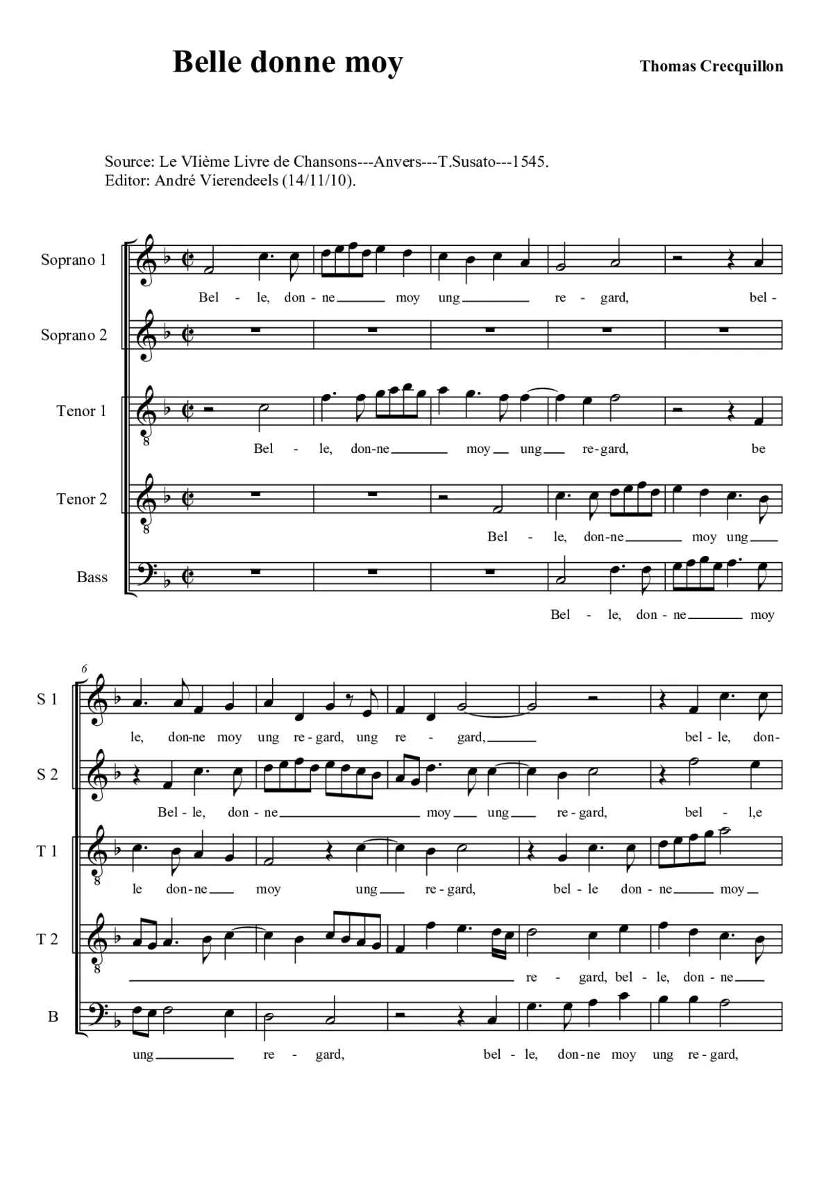 Belle, donne-moy - Page 1