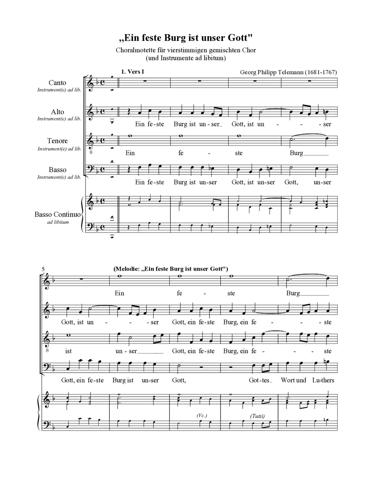 Ein feste Burg ist unser Gott - Page 1