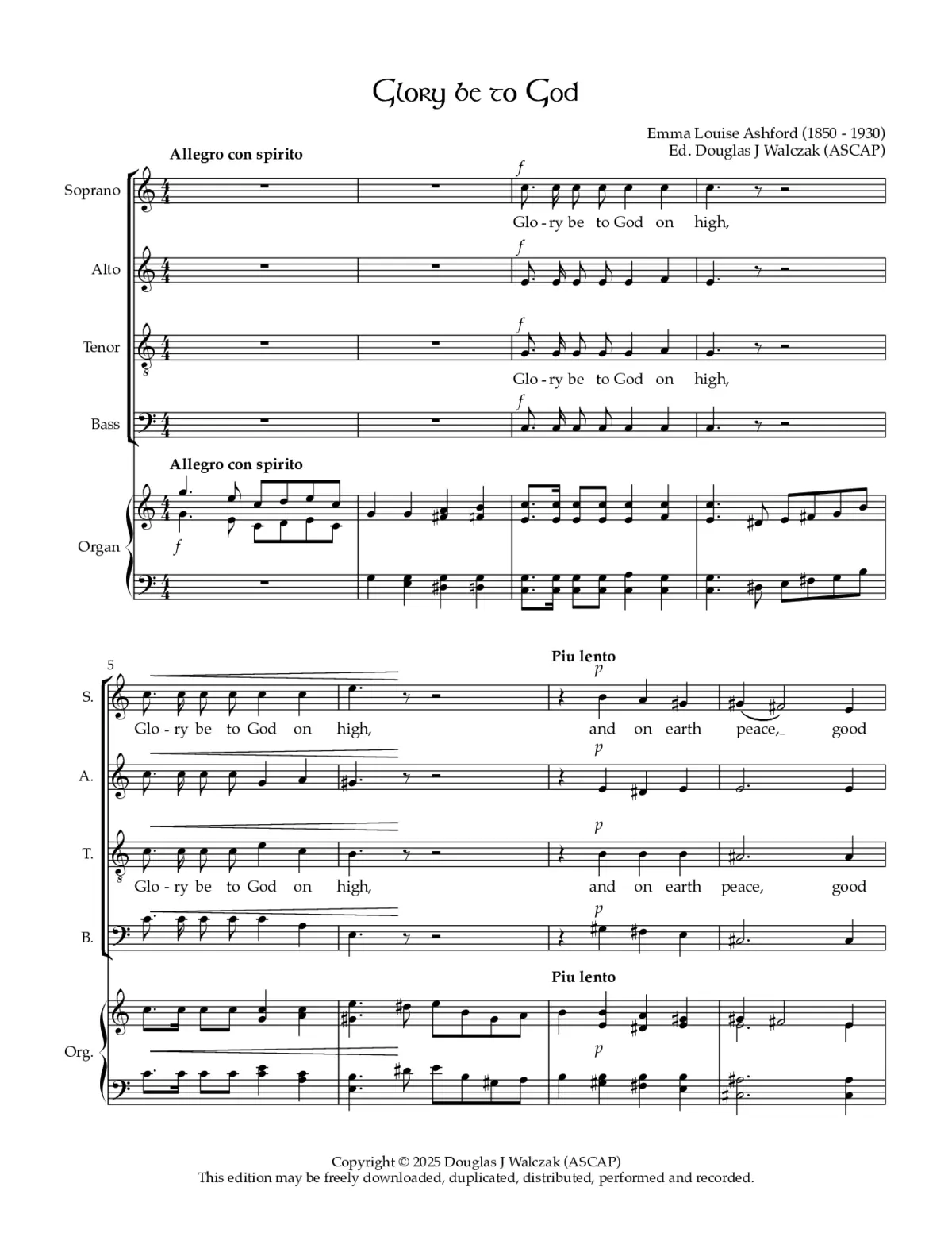 Glory be to God on High - Page 1