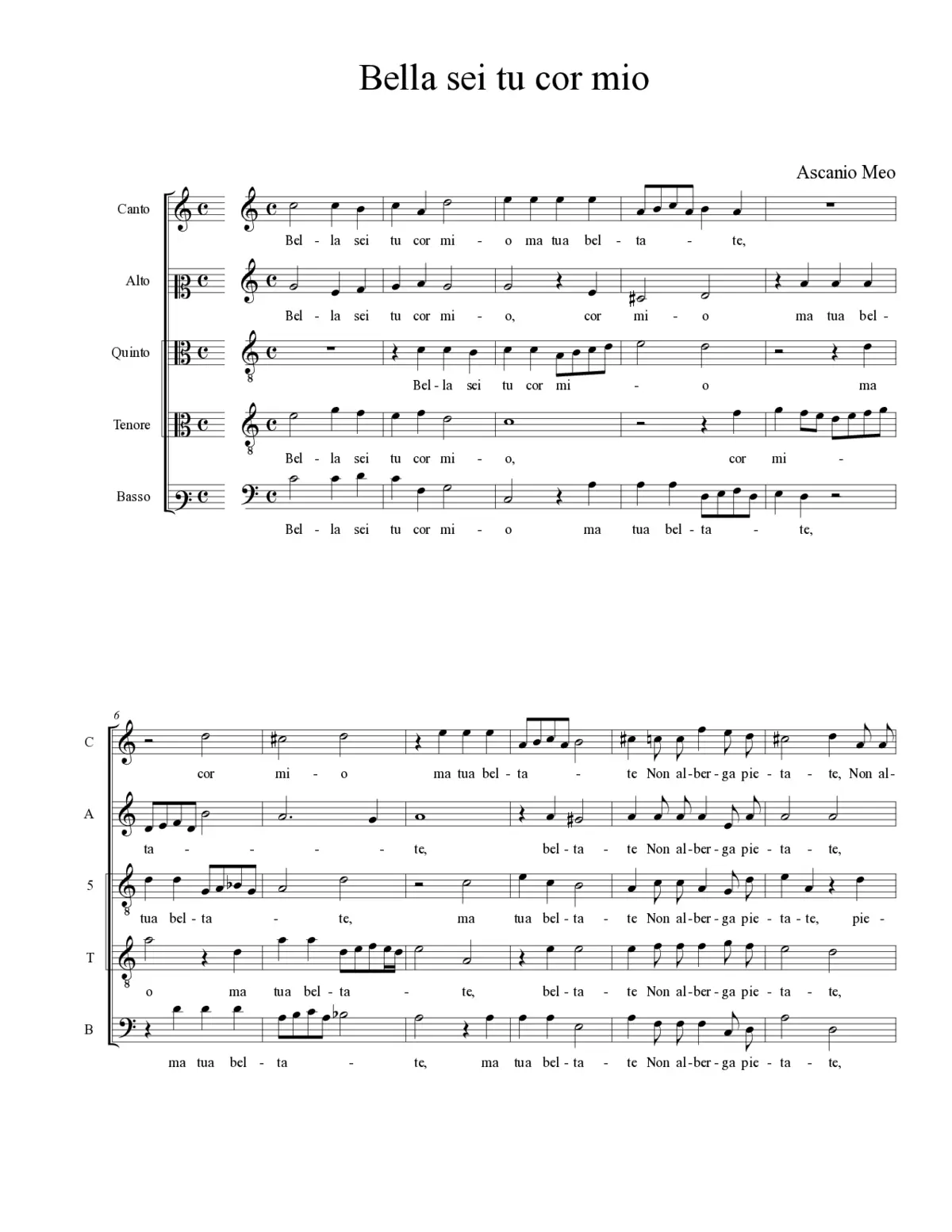 Bella sei tu cor mio - Page 1