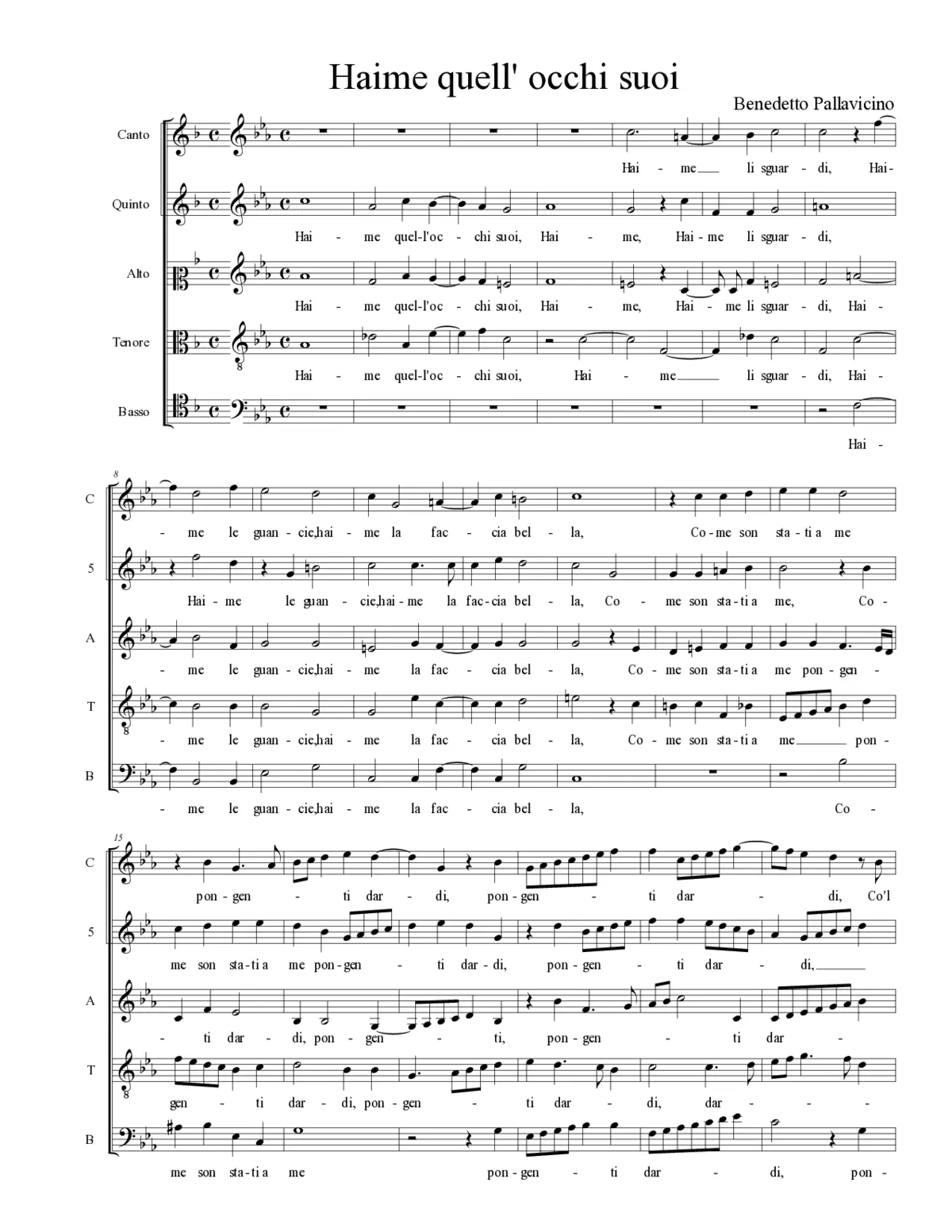 Haime quell' occhi suoi - Page 1