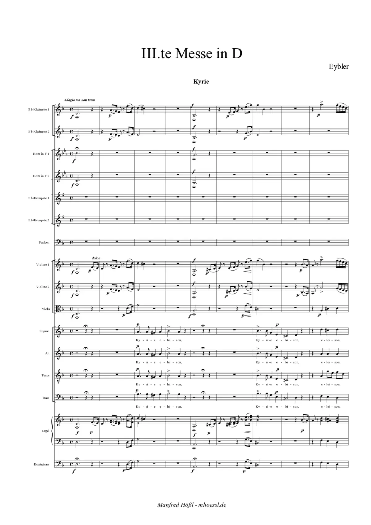 Missa No. 3 in D - Page 1