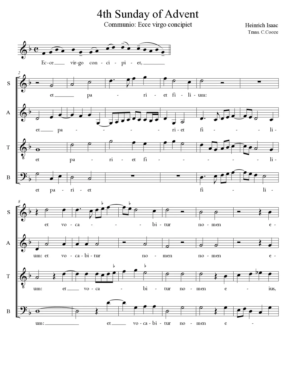 Ecce virgo concipiet - Page 1