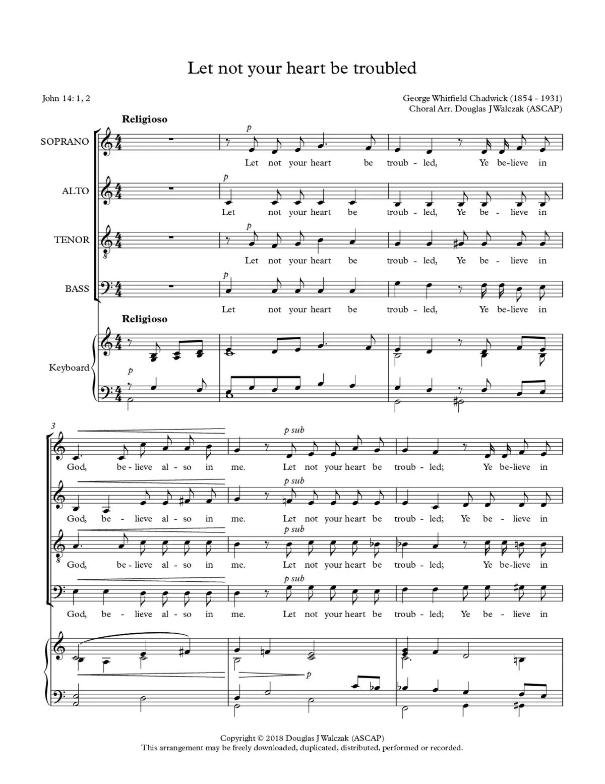 Let not your heart be troubled - Page 1