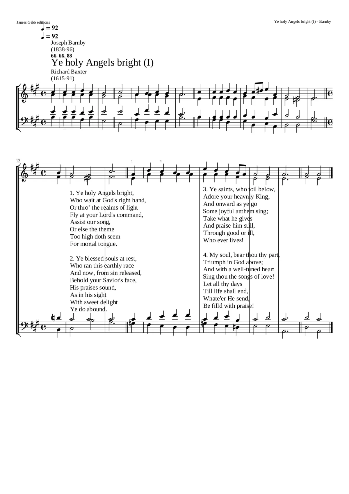 Ye holy Angels bright (I) - Page 1