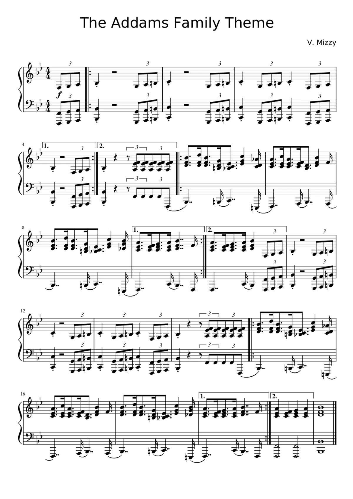 The Family Addams Theme - Page 1