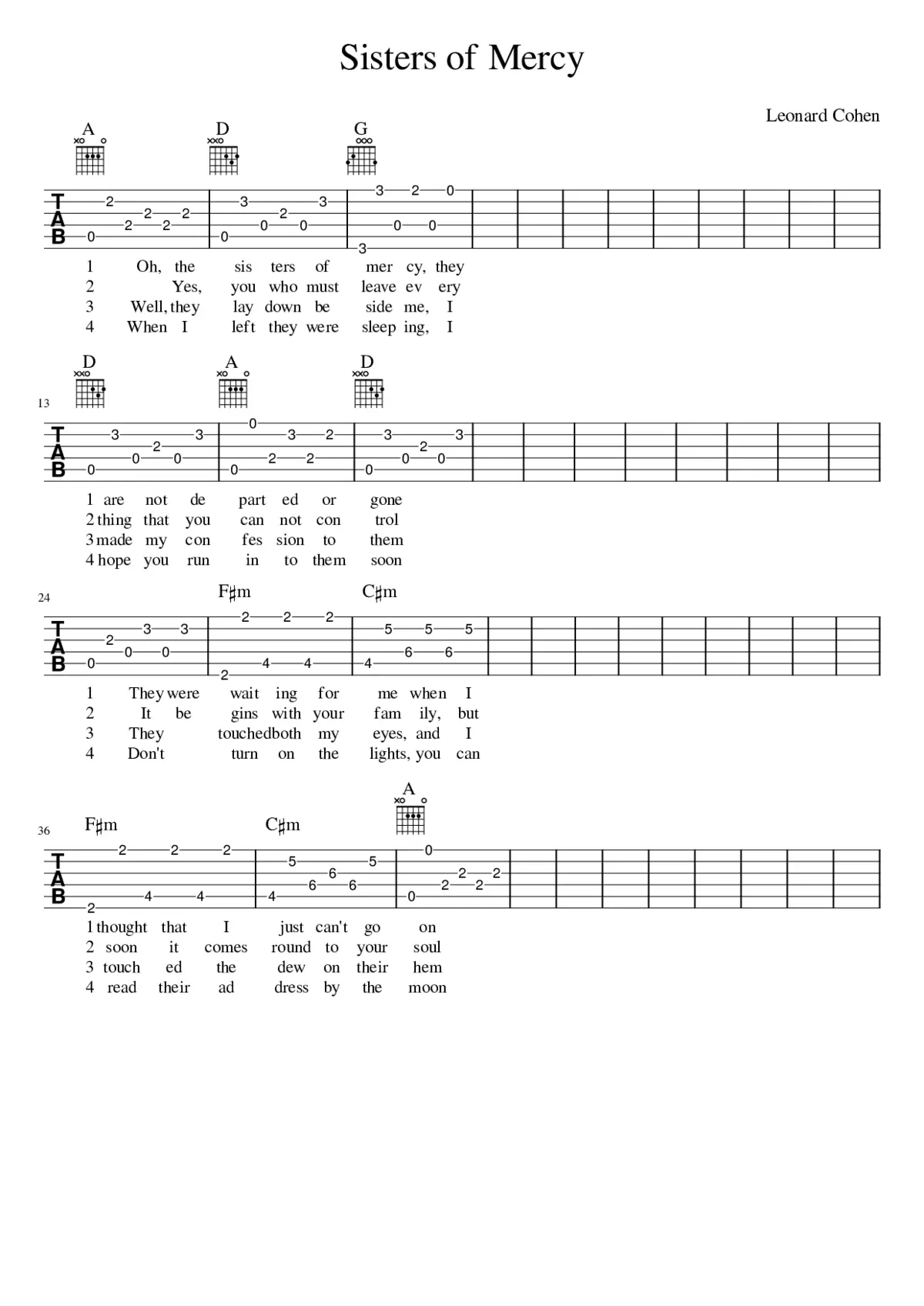 The Sisters of Mercy - Page 1