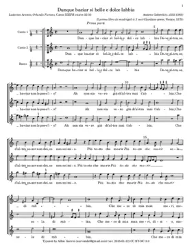 Dunque baciar sì belle e dolce labbia