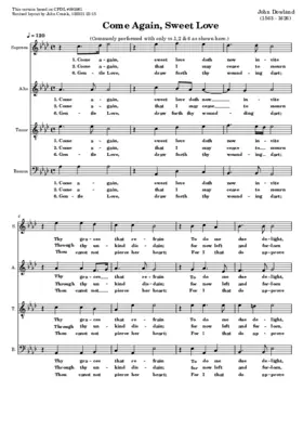 Come again sweet love doth now invite