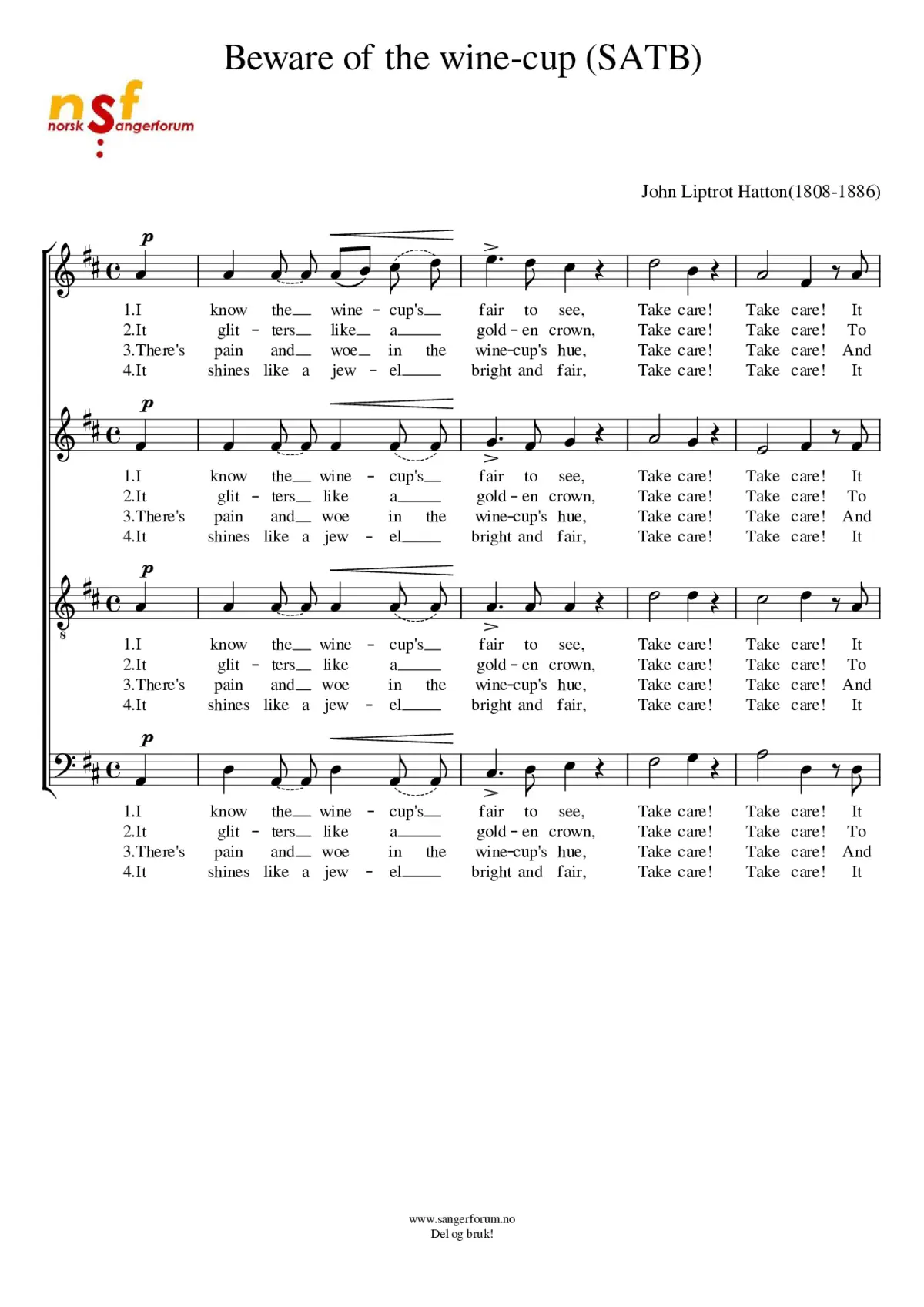 Beware of the Wine-Cup - Page 1