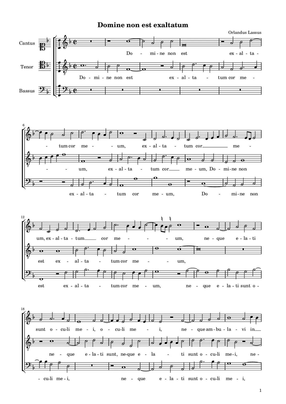 Domine non est exaltatum a3 - Page 1
