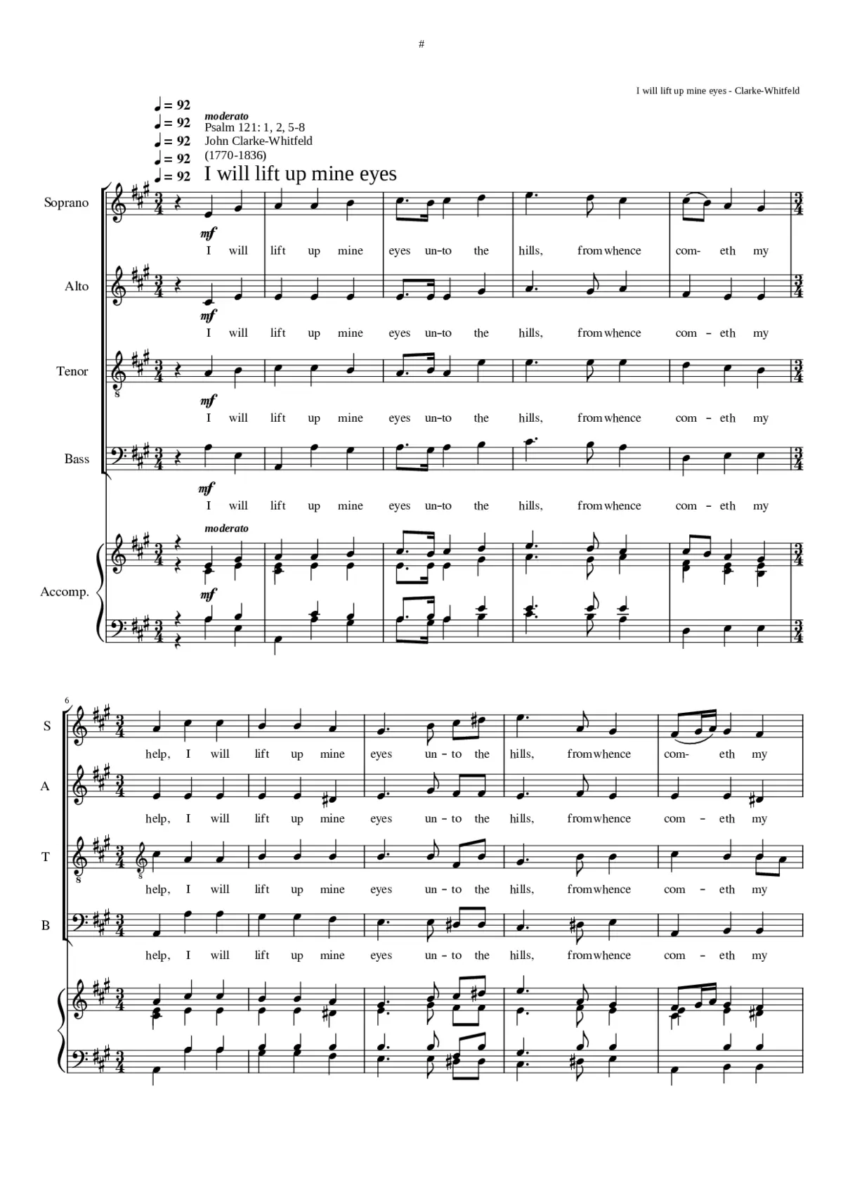 I will lift up mine eyes - Page 1