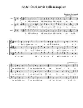 Se del fedel servir nulla n'acquisto