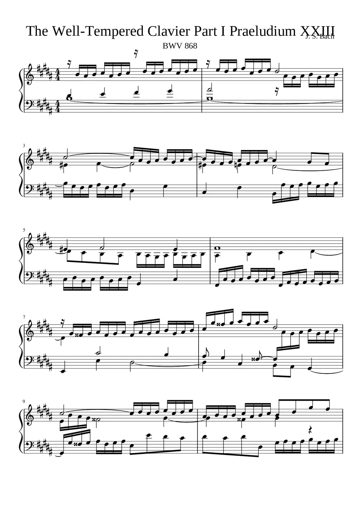 Prelude and Fugue in B major BWV 868 - Page 1