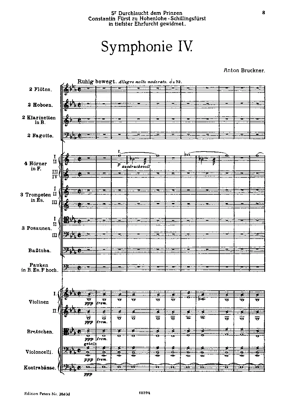 Symphony No. 4 'Romantic' - Page 1