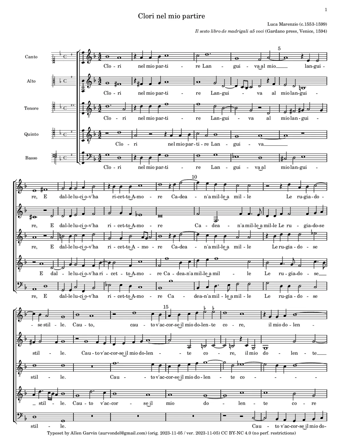 Clori nel mio partire - Page 1
