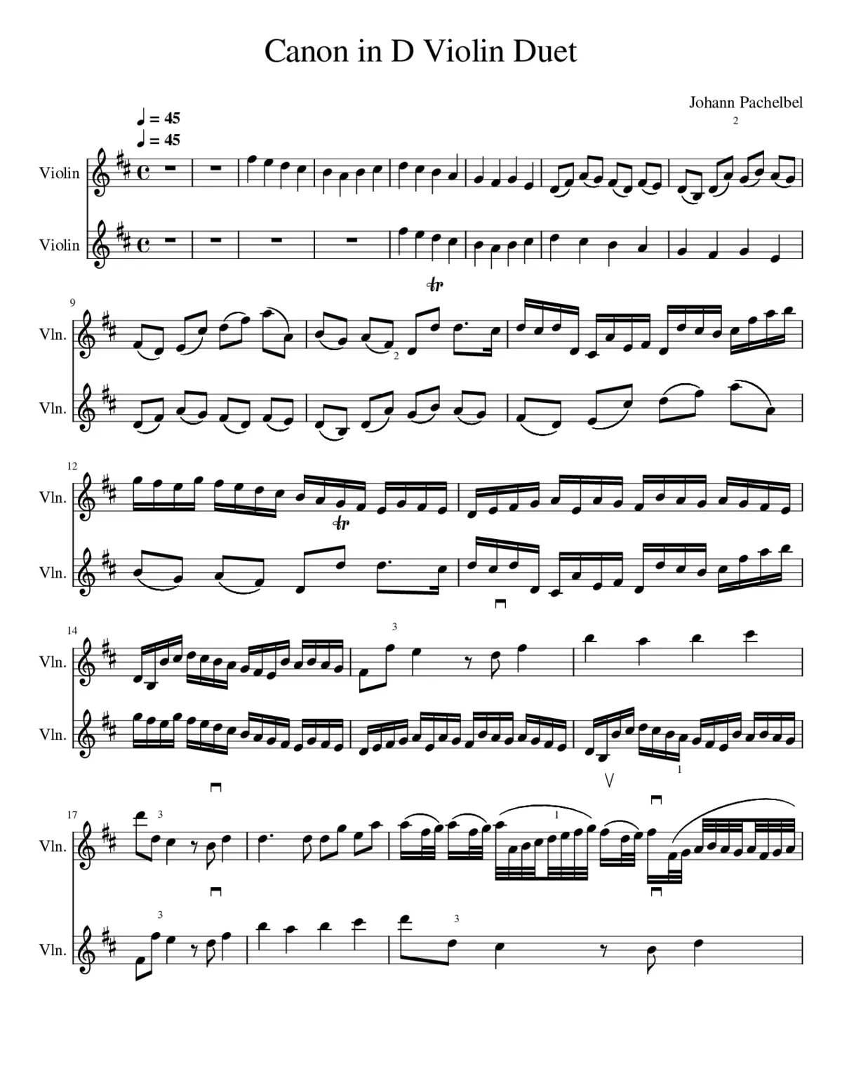Canon and Gigue in D major P.37 - Page 1