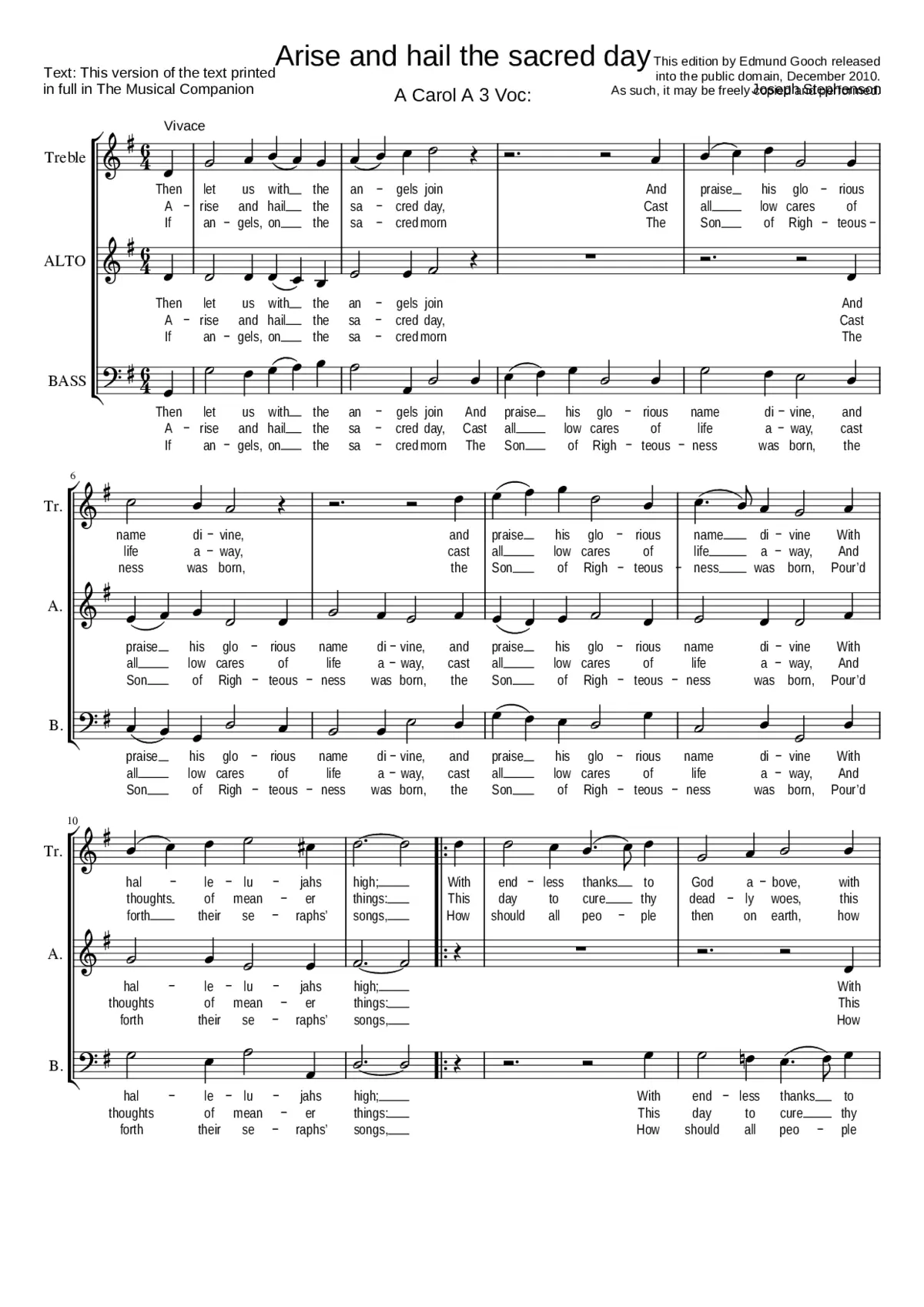 Arise and hail the sacred day - Page 1