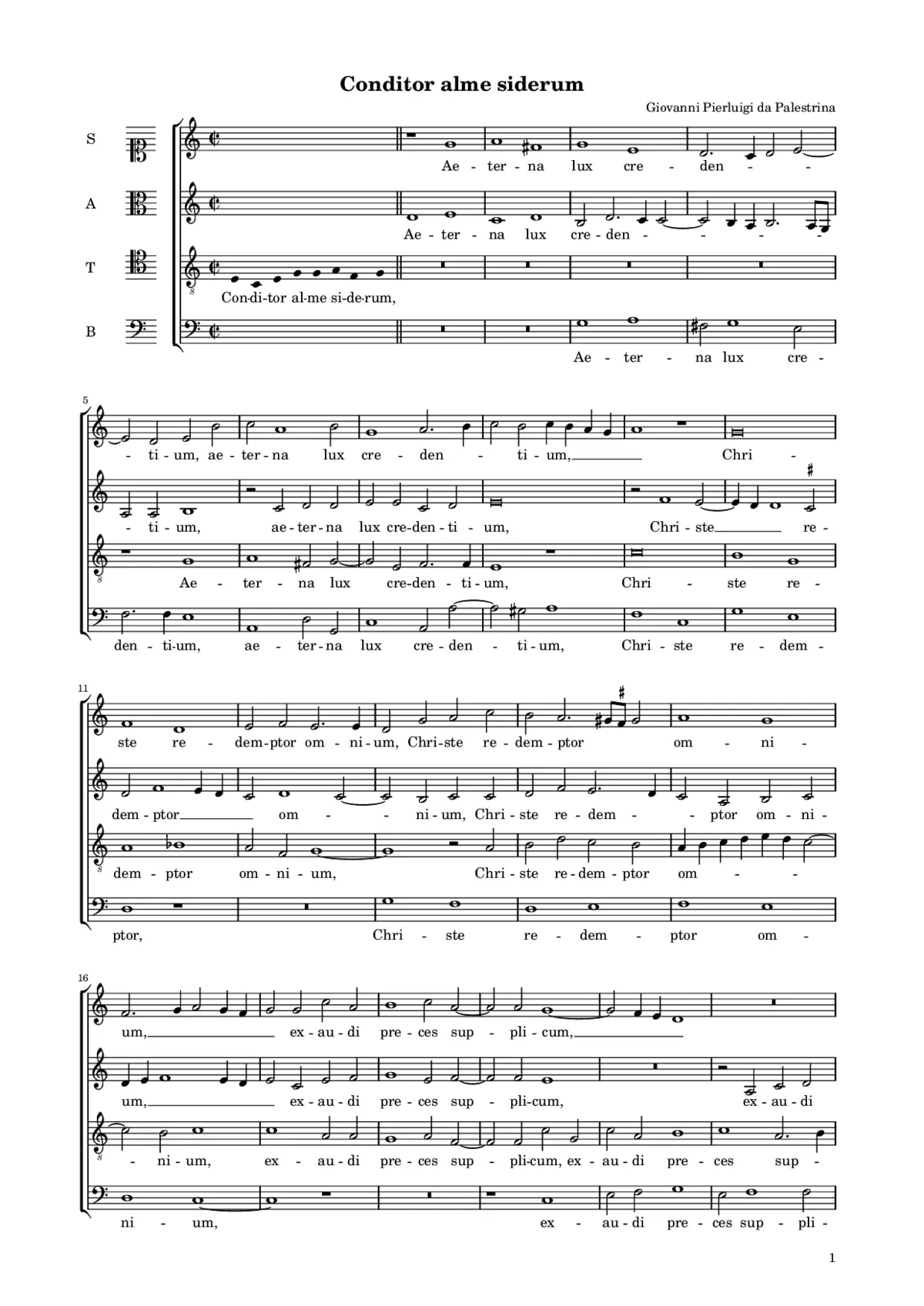 Conditor alme siderum (impares) - Page 1