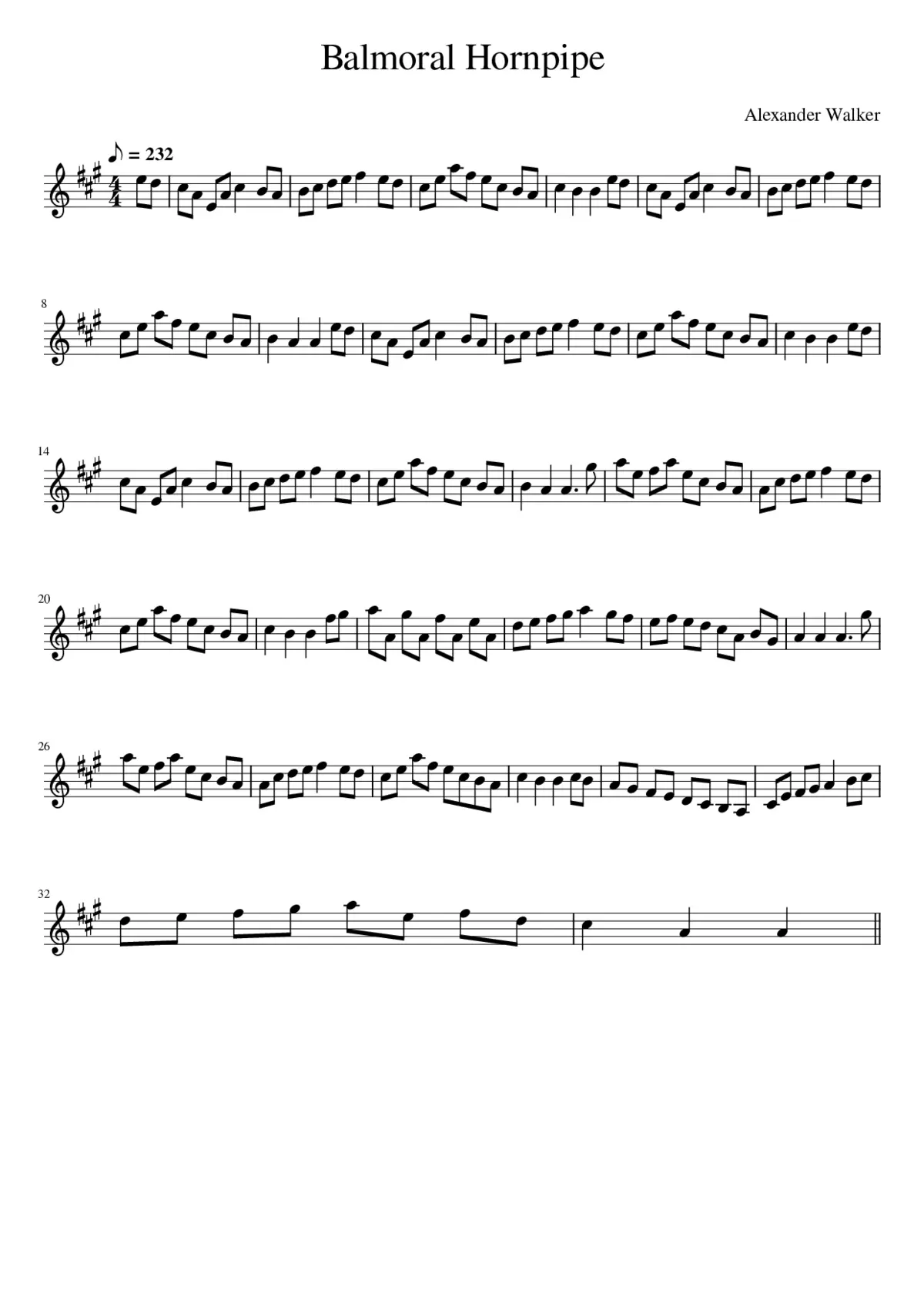 Balmoral Hornpipe - Page 1