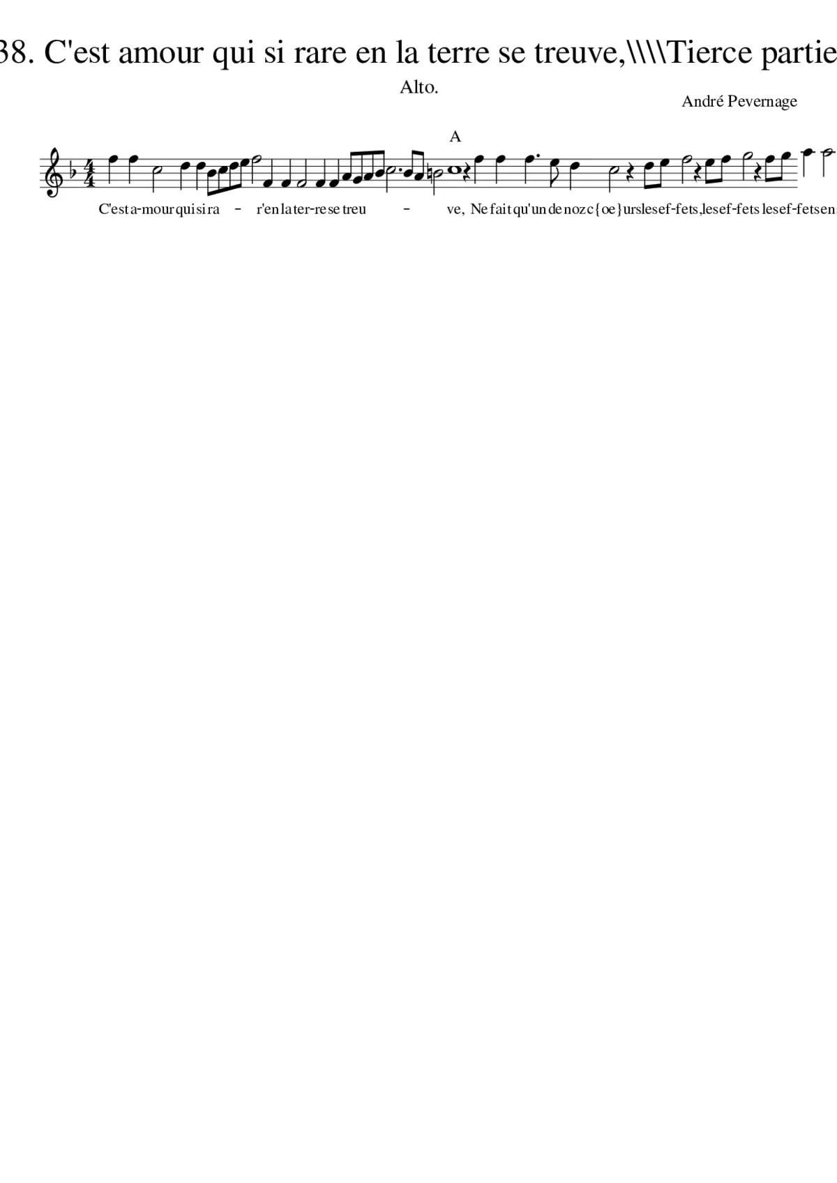 38. C'est amour qui si rare en la terre se treuve\\\\Tierce partie. - Page 1