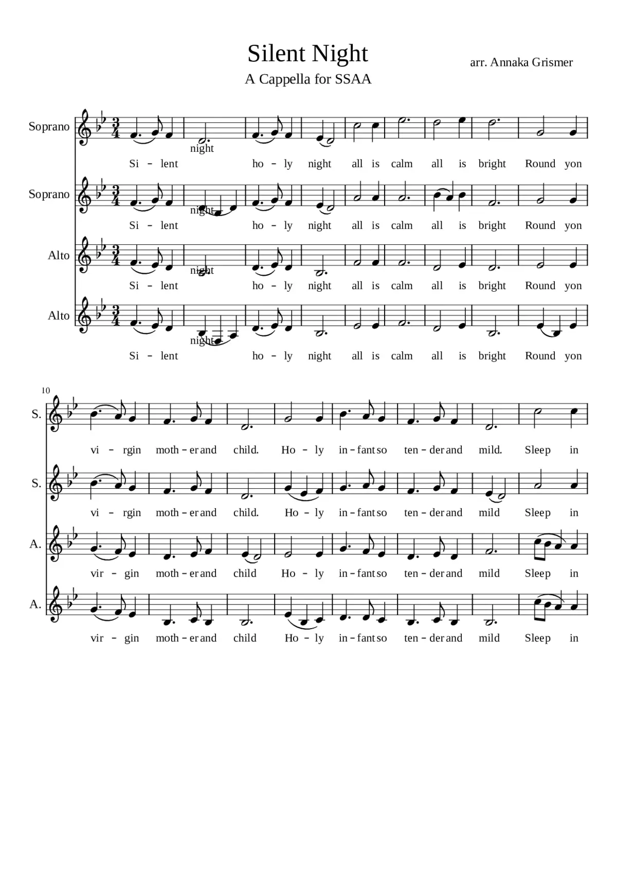 Stille Nacht heilige Nacht H.145 - Page 1