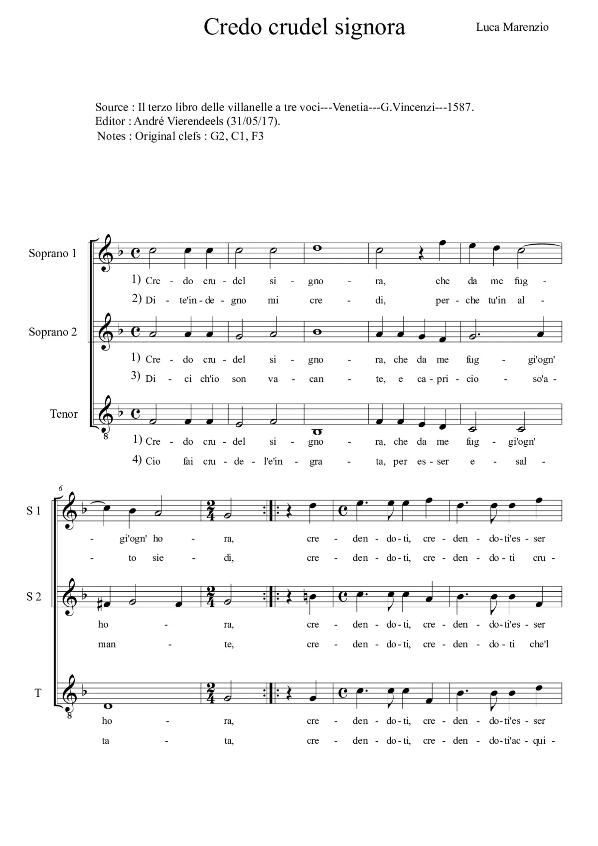 Credo crudel signora - Page 1