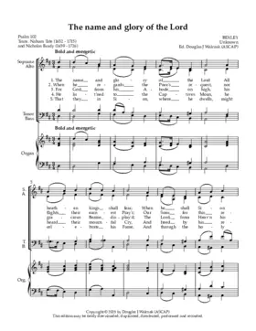 The name and glory of the Lord