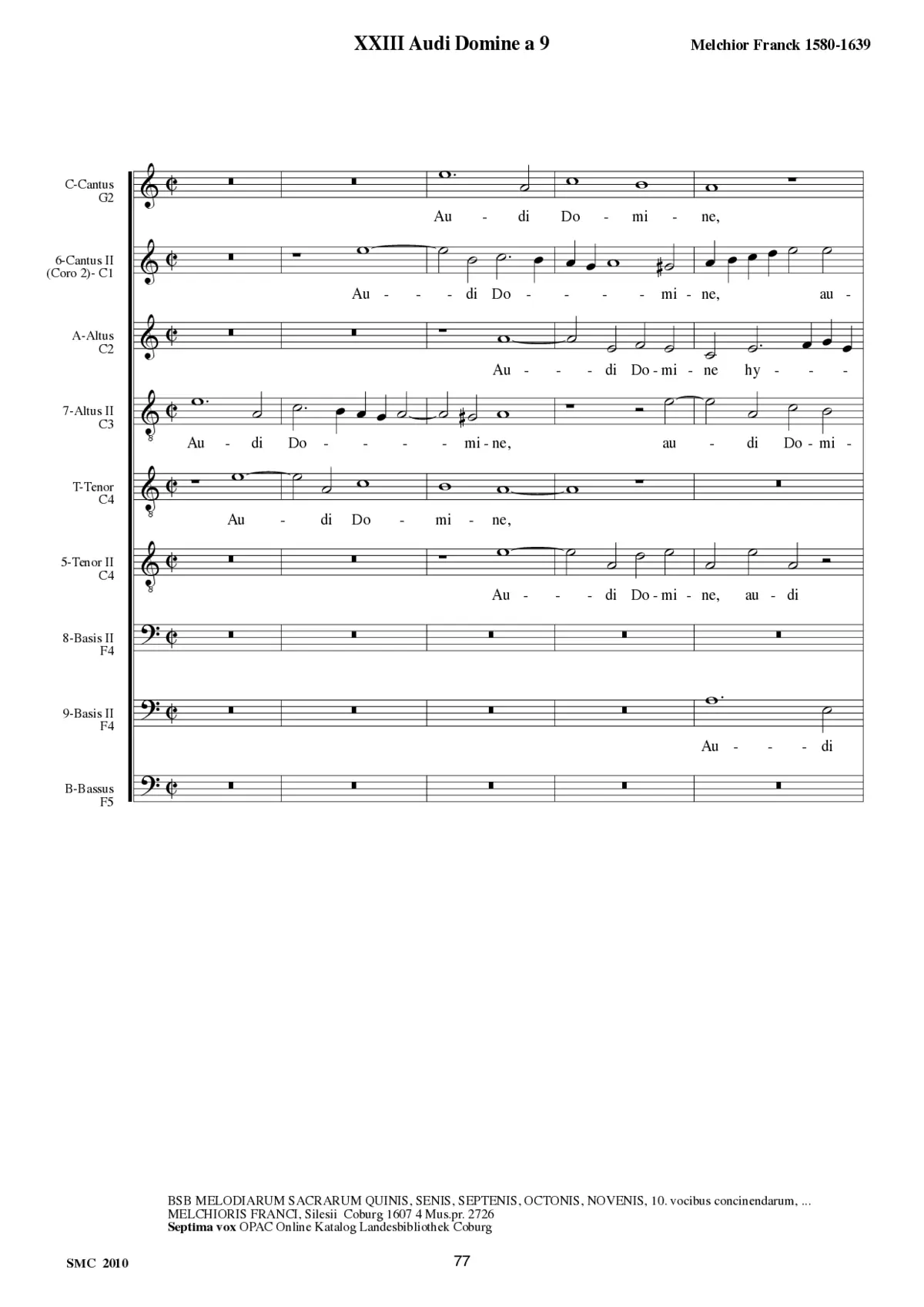 Audi Domine hymnum a 9 - Page 1