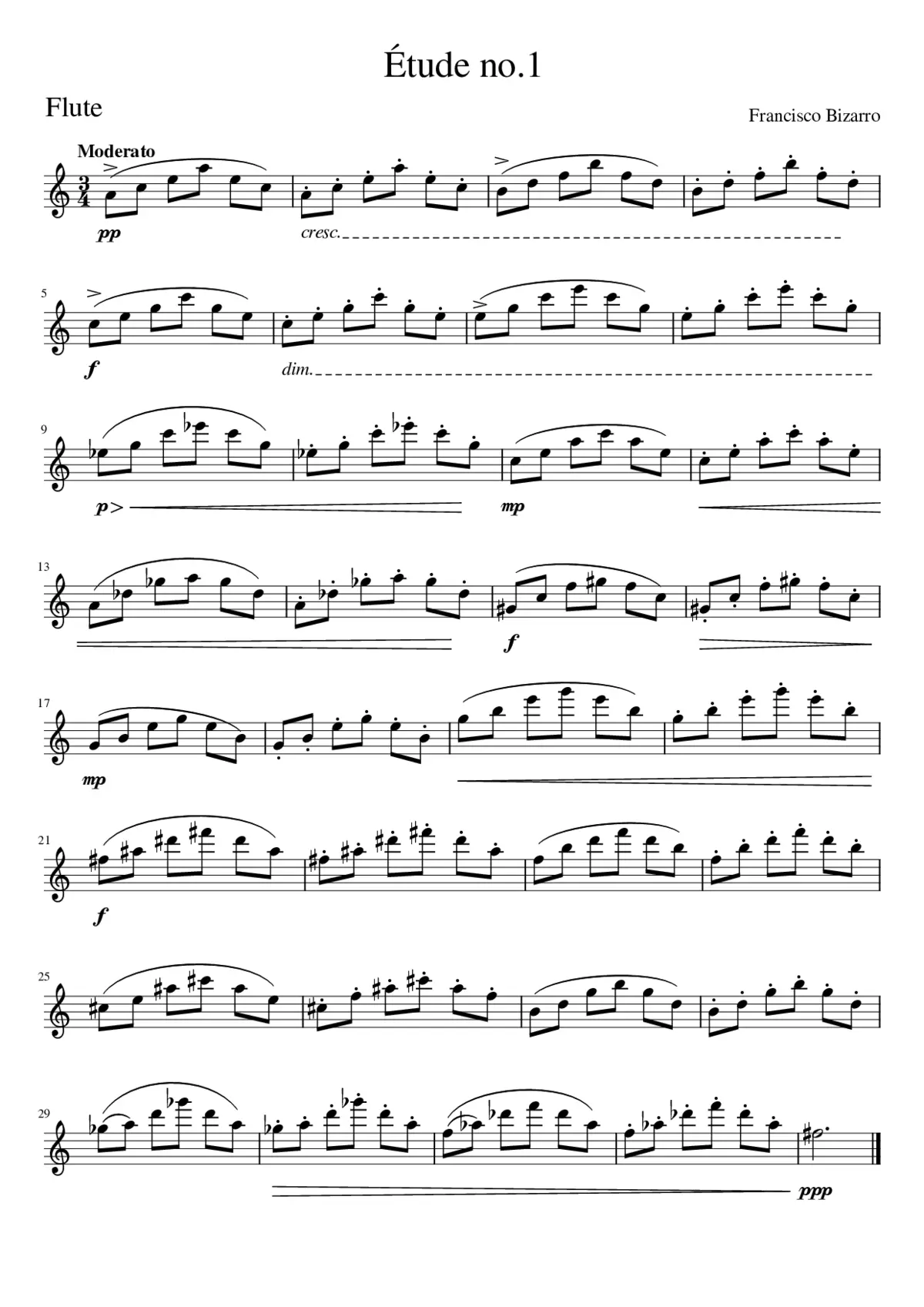 Flute Étude no.1 - Page 1