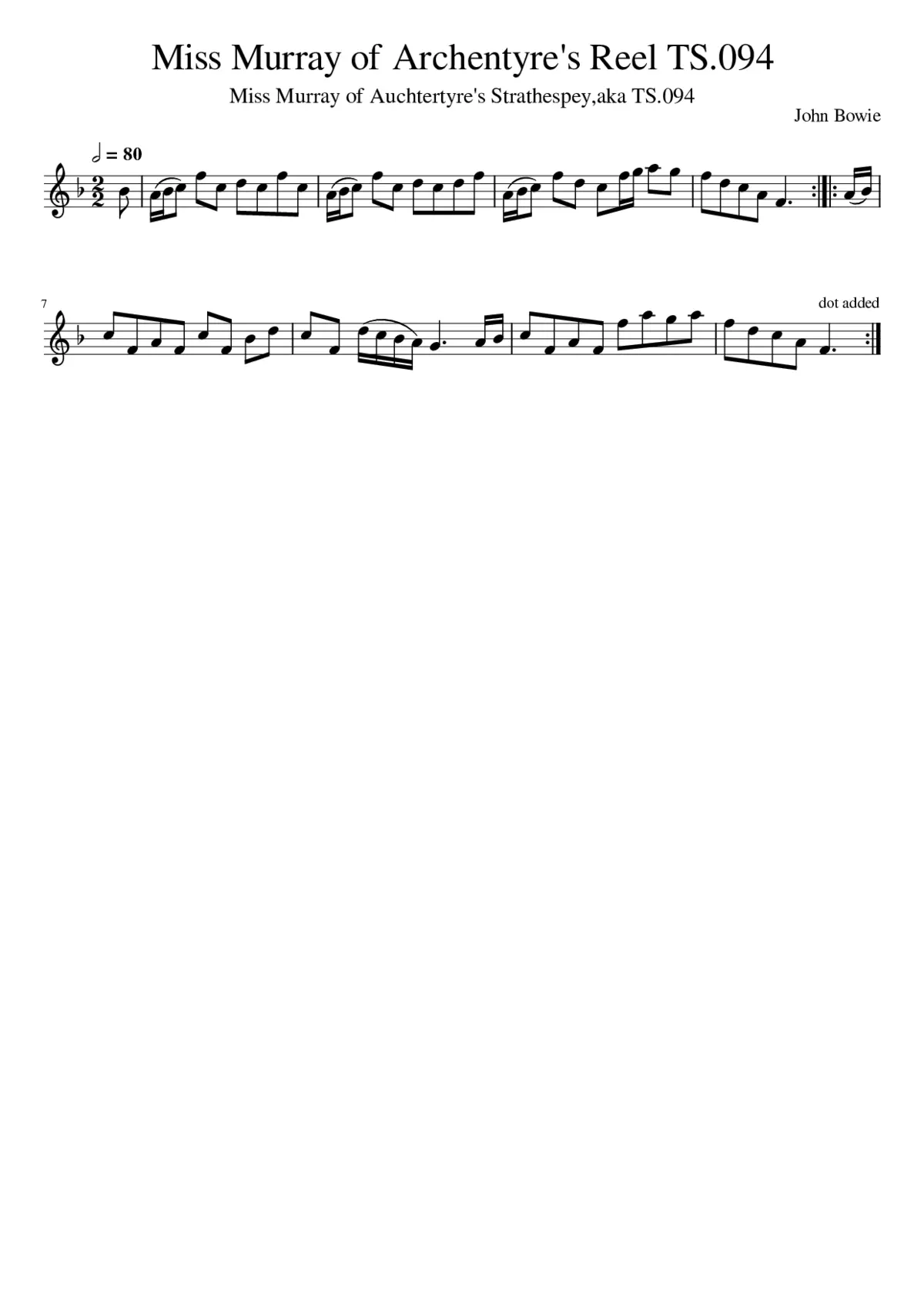 Miss Murray of Archentyre's Reel TS.094 - Page 1