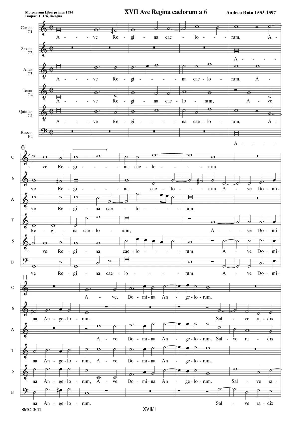 Ave Regina caelorum a 6 - Page 1