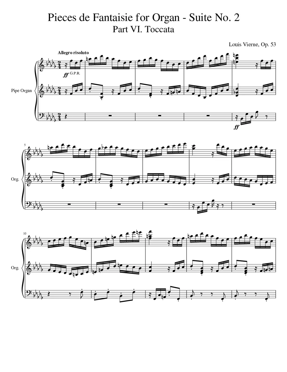 Toccata from Suite 2 Pieces de Fantasie - Page 1