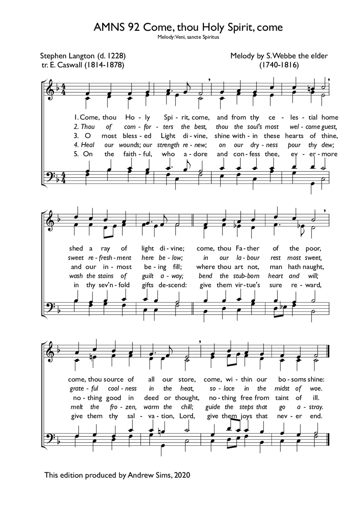 Come, thou Holy Spirit, come - Page 1