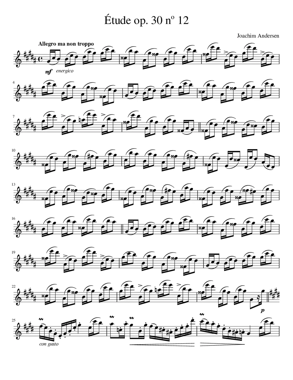 24 Etudes for Flute Op.30 - Page 1