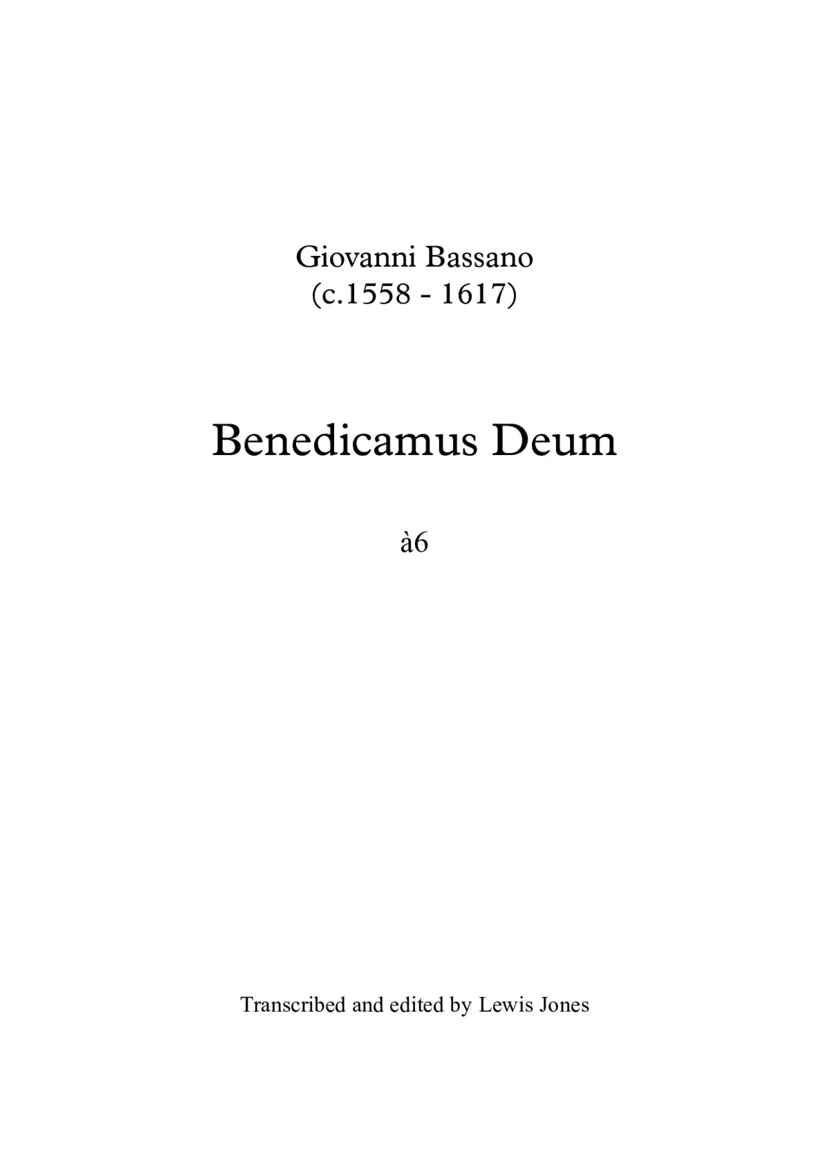 Benedicamus Deum a 6 - Page 1