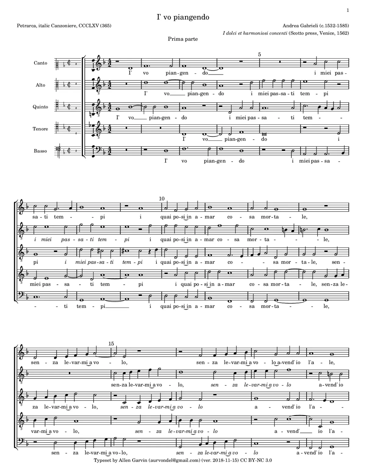 I' vo piangendo - Page 1