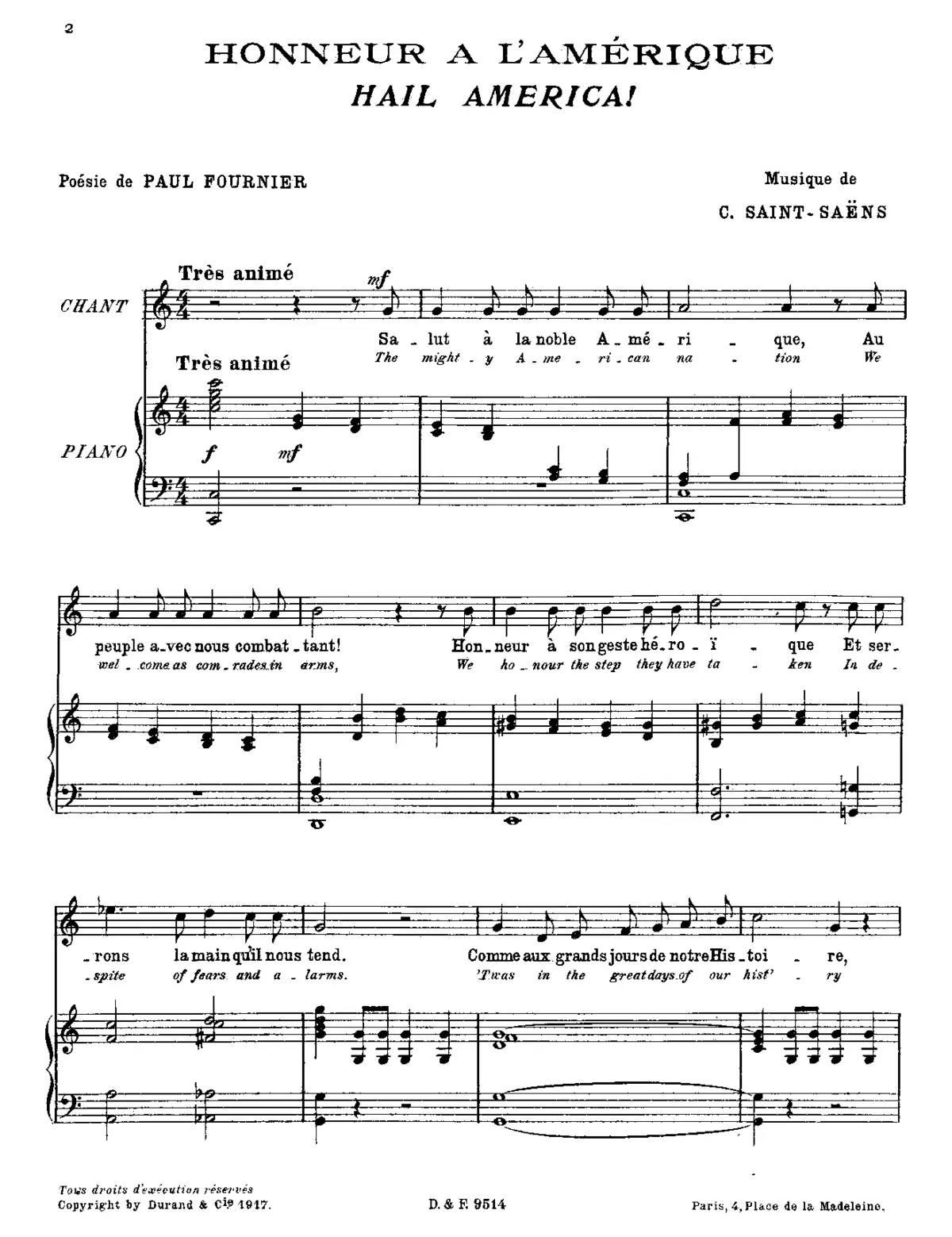 Honneur à l'Amérique - Page 1