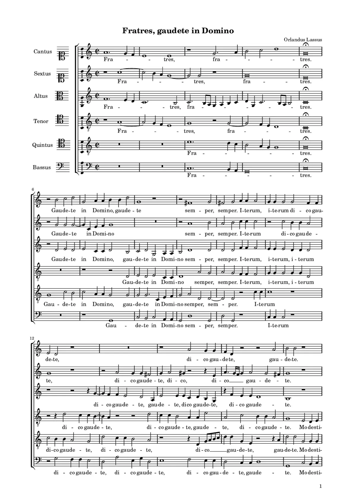 Fratres, gaudete in Domino - Page 1